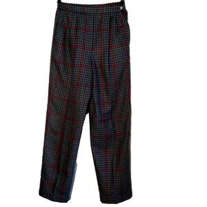 Country Suburbans Pants Size 8 Blue Gray Red Herringbone Wool Blend Lined
